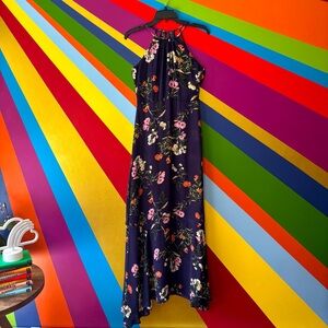 Parker Navy Floral Halter Maxi Dress – Size S